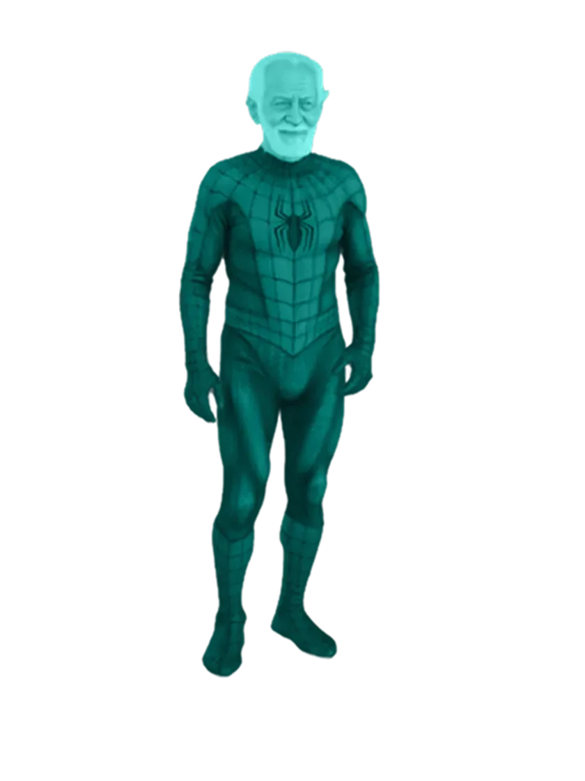 3D model: Spiderman grandpa (generated with Julian NXT)