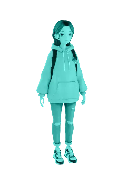 3D model: Anime Student (generated with Julian NXT)