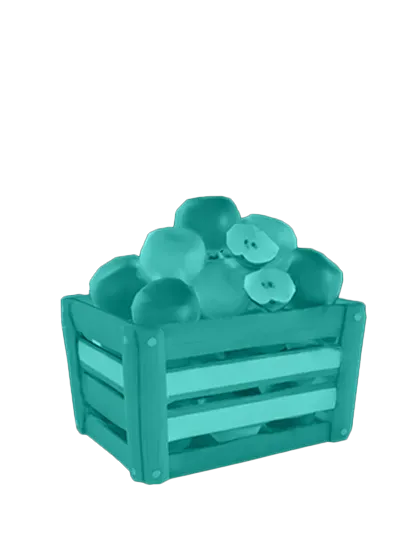 3D model: Crate Apples (generated with Julian NXT)