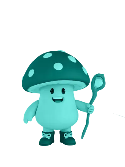 3D model: Mushroom Mage (generated with Julian NXT)