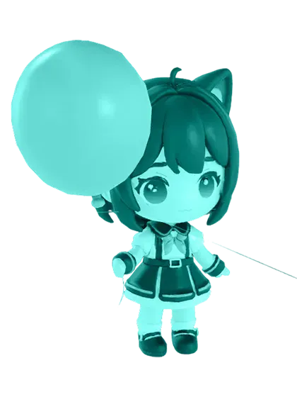 3D model: Balloon Girl (generated with Julian NXT)