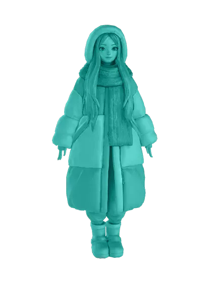3D model: Shojo Winter Girl (generated with Julian NXT)