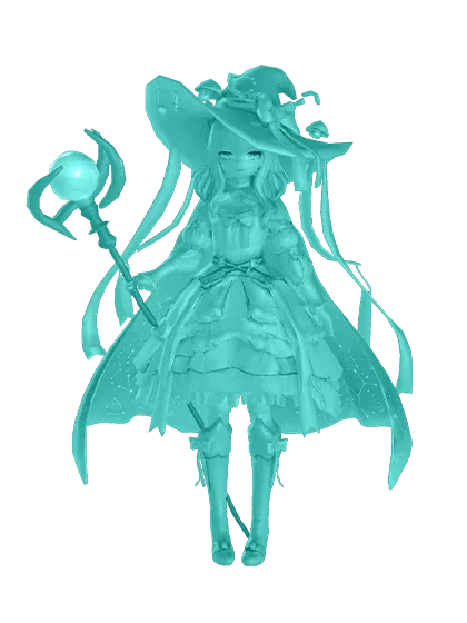 3D model: Shojo Witch (generated with Julian NXT)