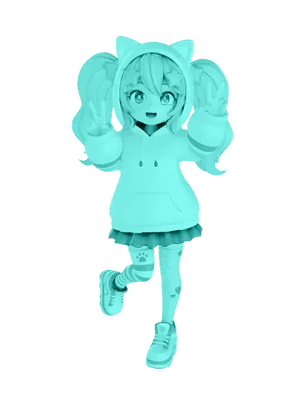 3D model: Anime Kawai Girl (generated with Julian NXT)