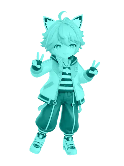 3D model: Anime Bluey (generated with Julian NXT)